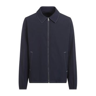 Prada Heren, Jassen, Blauw, Maat: L Katoen