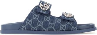 Gucci Printed Denim Slippers