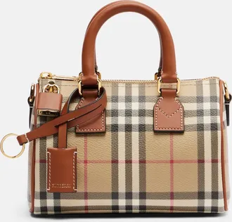 Burberry Bolso bowling Burberry Check con piel