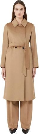 Max Mara Bcollag Coat - Dames - Jas met riem - Bruin - M - Wol - Jassen
