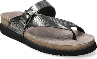 Mephisto Helen Toe Loop Sandal in Grey Havana at Nordstrom, Size 10