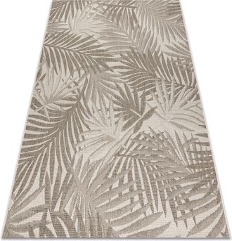 RugsX Rugsx - Alfombra De Cuerda Sisal Floorlux 20504 Hojas Selva Color Champagne/gris Oscuro Beige 160x230 Cm