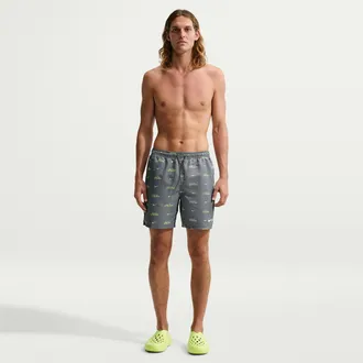 Nike Mens Swim Breaker 7 Brief-Lined Volley Short in Grey | NESSG559-051
