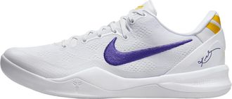 Nike Kobe VIII Protro Basketball Shoes (HF9550-100, White/University Gold/Court Purple), White/University Gold/Court Purple, 9 UK
