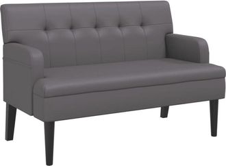 vidaXL Banco con respaldo cuero sintético gris 112x65,5x75 cm vidaXL