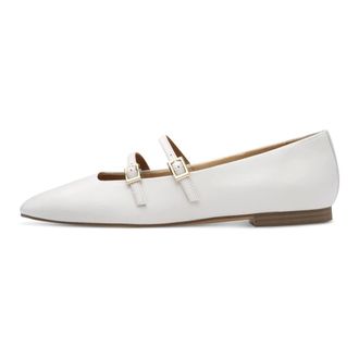 Tamaris Schoenen, Dames, Wit, 38 EU, Leer, Leren ballerina