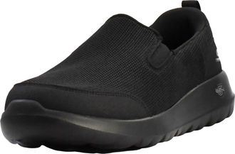 Skechers Mens Go Max Clinched-Athletic Mesh Double Gore Slip on Walking Shoe, Black/Green, Numeric_7_Point_5