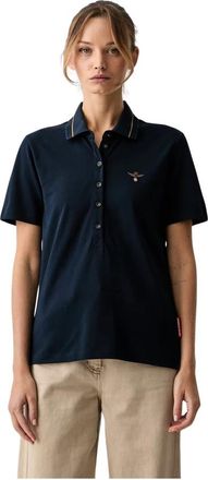 Aeronautica Polo shirt - Dames - Tops - Blauw - Maat: XS Katoen