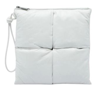 Bottega Veneta Pre-owned Leren Clutch - Dames - Pre-owned - Wit - Maat: ONE Size Leer