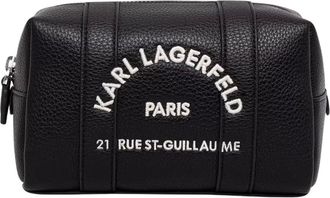 Karl Lagerfeld K/Rsg Cosmetic Pouch - Dames - Tassen - Zwart - Maat: ONE Size Leer