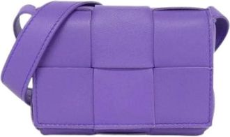 Bottega Veneta Pre-owned Cross Body Bags, female, Purple, Size: ONE SIZE Pre-owned Leather Shoulder Bag