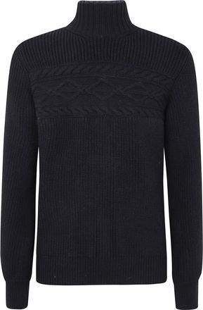 Ermenegildo Zegna Pure Wool Pearl Stitch High Neck - Heren - Coltruien - Zwart - M - Wol - Truien & Vesten