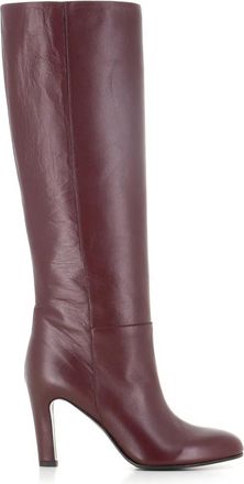 Del Carlo Leren Laars - Dames - Laarzen met Hak - Rood - 35 EU - Leer - Schoenen