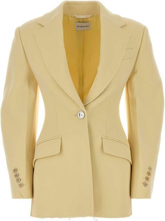 Givenchy Womens Pastel Yellow Crepe Blazer - Cream Wool - Size EU 36 (Womens)