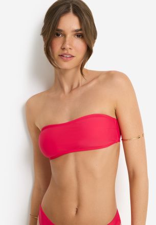 Lascana Bandeau-Bikini-Top LSCN BY LASCANA Gina, Damen, Gr. 34, N-Gr, beere, Recycling-Polyamid, unifarben, Bikini-Oberteile Bandeau-Bikini-Top, in trendiger 