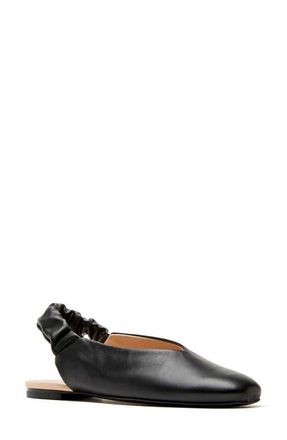 La Canadienne Glenn City Dry Waterproof Slingback Flat in Black Leather at Nordstrom, Size 9