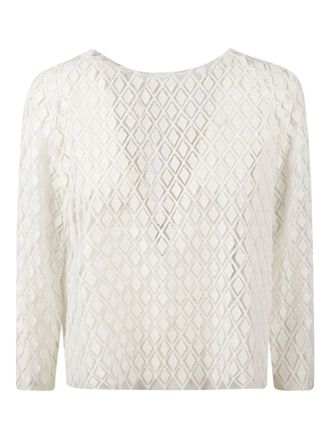 Max Mara Trento diamond-pattern lace jacket - women - Fabric - 40 - Neutrals