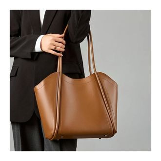 Generic Bags For Women Soft Vegan Leather Shoulder Handbag Slouchy Tote Purses