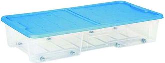 Dea Home Contenitore Sottoletto Masterbox Colore Trasparente/Blu Art.511 - cm.77x39x15h. - lt.35 - 12 pz