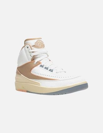 Nike Mens Nike Mens Air Jordan 2 Retro Leather Trainers - White - Size: 2.5 uk