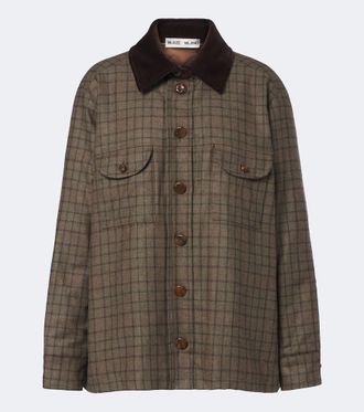 Blaz&eacute; Milano Blaz&eacute; Milano Olmida Berber checked wool and cashmere jacket