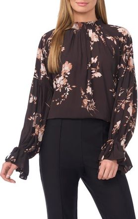 Ted Baker Fleur Tie Sleeve Top in Rich Black at Nordstrom, Size X-Large