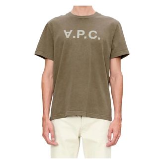 A.P.C. A.p.c., Tops, Heren, Groen, S, T-shirt Standard Grand VPC