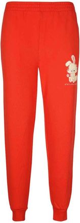 Stella McCartney Logo Print Katoenen Track-Pants - Dames - Sweatpants - Rood - 3XS - Katoen - Broeken