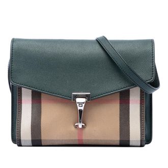Burberry Pre-owned Burberry Small Leather and House Check Canvas Derby Macken Crossbody Ladies EZO73F1SW6W34P5R