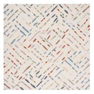Safavieh Alfombra lana/algod&oacute;n marfil/azul 183 x 183 cm