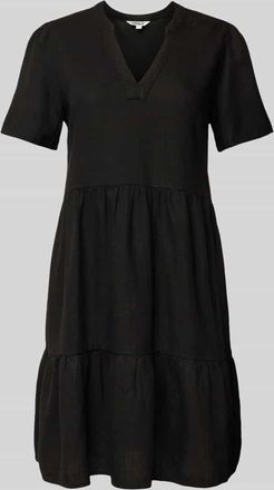 Only Comfort Fit Freizeitkleid aus Viskose-Leinen-Mix Modell TIRI-CARO in Black, Gr&ouml;&szlig;e S