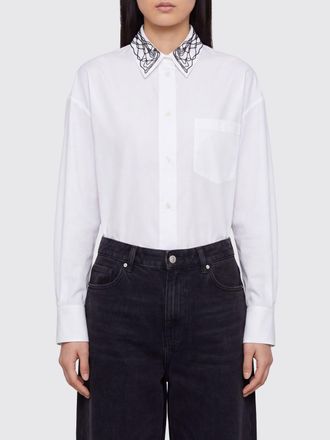 Fabiana Filippi Cotton Poplin Shirt with Embroidered Classic Collar