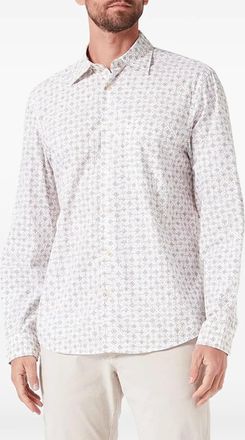 Marc O'Polo geometric-print long-sleeve shirt - men - Cotton - M - White