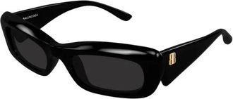 Balenciaga Rechthoekige Zonnebril - Dames - Zonnebrillen - Zwart - 55 MM - Accessoires