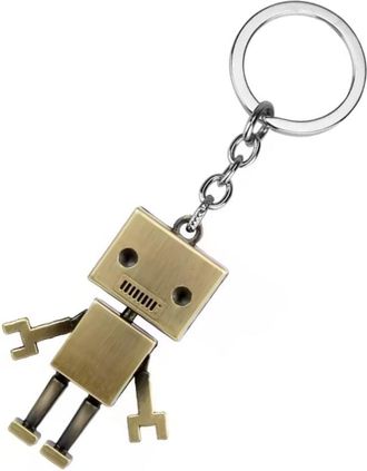 Generic Metal Robot Keyring Robotic Machine Keychain Mechanical Future Sc-Fi Bronze Key Ring Chain Bag Keys Retro Game Bronze Copper Gift Future Robotics Kids