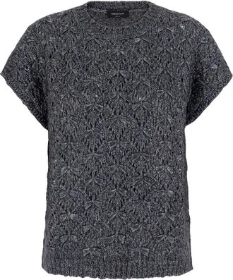Fabiana Filippi Round-neck Truien - Dames - Ronde hals truien - Grijs - M - Truien & Vesten