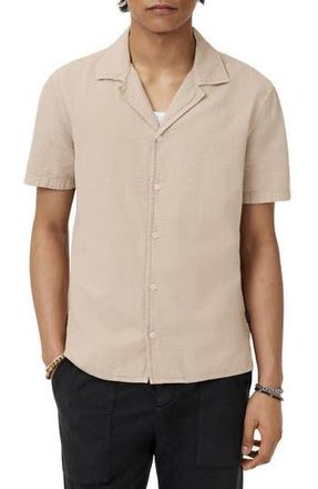 John Varvatos Dan Seersucker Camp Shirt in Smoked Pearl Grey at Nordstrom Rack, Size Xx-Large