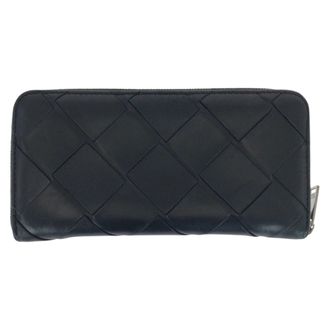 Bottega Veneta Black Leather Long Wallet (Bi-Fold) (Pre-Owned)