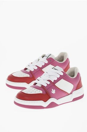 Dsquared2 Hammered Leather Low-Top Sneakers SPIKER size 36