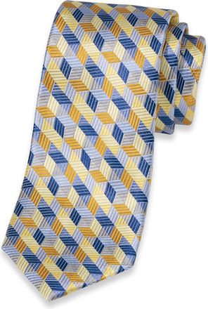 Paul Fredrick Geometric Woven Silk Tie