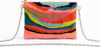 America & Beyond Womens Daphne Embellished Clutch In Multi