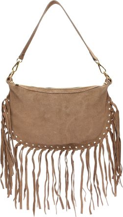 Roberta M Beige Rundleer Tas