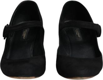 Dolce & Gabbana Black Suede Leather KEIRA Heels Pumps Womens Shoes (Pre-Owned)