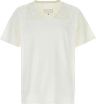 Maison Margiela Katoenen T-shirt - Dames - T-shirts - Wit - L - Katoen - Tops