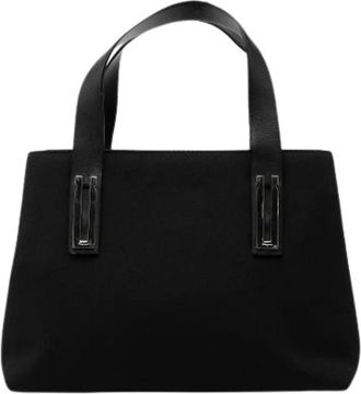 Ferragamo Pre-owned Handbags, female, Black, Size: ONE SIZE Pre-owned Nylon Handbag