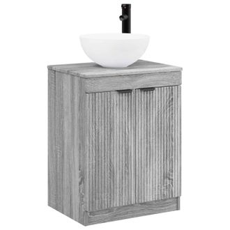 vidaXL Juego De Muebles De Ba&ntilde;o Sonoma Gris Madera De Ingenier&iacute;a Vidaxl
