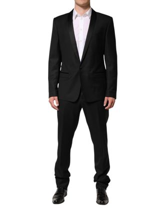 Dolce & Gabbana Black Wool Men Single Breasted 2 Piece Mens Suit