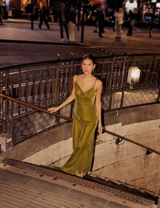 Nobody's Child Green Velvet Trixie Midi Dress