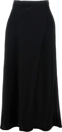 Khaite Flared Black Maxi Skirt with Invisible Zip Closure