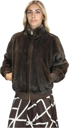 Emme Di Marella Patio Bomber - Dames - Jassen - Bruin - L - Polyester - Jassen
